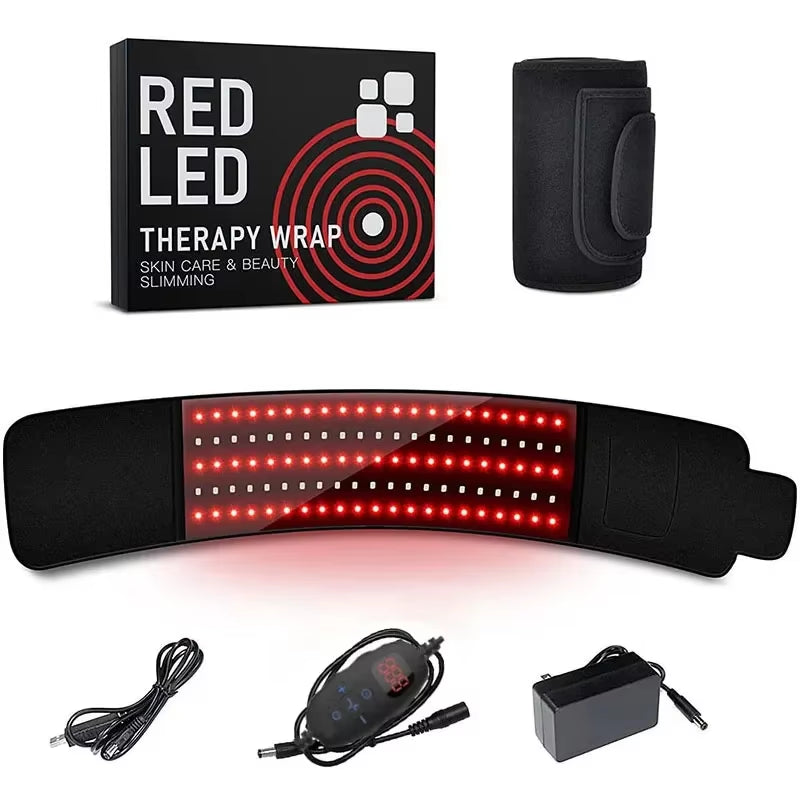 Red &Infrared LED Light Therapy Belt 850Nm 660Nm Back Pain Relief Wrap Burn Fat Belt Slimming Machine Waist Heat Pad Full Body